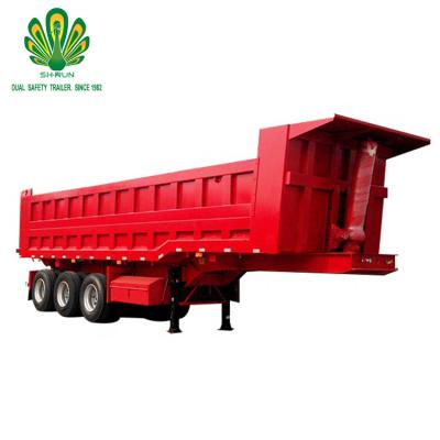 China Shengrun Cargo Transport 3 Axle Truck Semi Trailer Heavy Duty Sand Stone Transport Dumper Trailer Cargo Trailer for sale