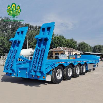 China China factory price high quality 40tons truck trailer 50 tons 60tons 80tons 3/4/5/6/7 axles 12 tire lowbed low bed truck trailer for sale