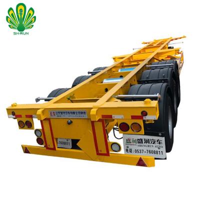 China Skeleton Truck Trailer 3 Axles 20ft 40ft Shipping Container Transport Container Chassis Truck Semi Trailer for sale