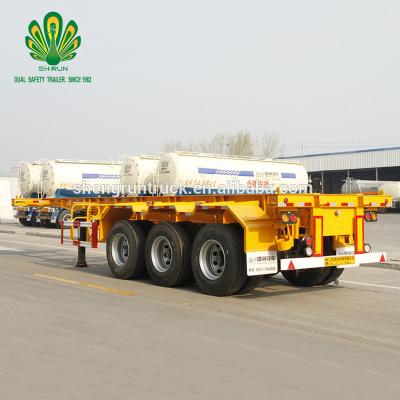 China Truck Trailer SHENGRUN Transport 3 Axles 45ft Container Skeleton Skeleton Trailer 40ft Gooseneck Semi Trailer for sale