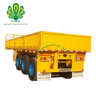 China China shengrun factory low price 3 axle side wall high quality cargo semi trailer truck trailer for sale