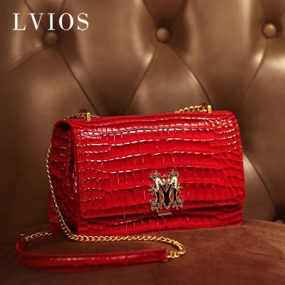 China Hot Sale Qi 2023 Noble Patent Leather Pearl Arch Crocodile Women's Purse And Clutch Purse And Purse PU Women's Purse Retro for sale