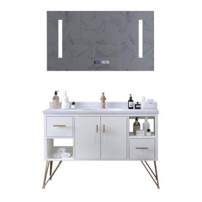 China Environmental MDF Plywood Wall Mounted Bathroom Cabinet With Counter Above Basin Cabinet Bathroom Vanity Cabinet Modern for sale