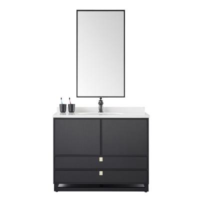 China Modern Environmental Friendly Bathroom Vanity Sink Plywood Melamine Floor Bathroom Furniture for sale