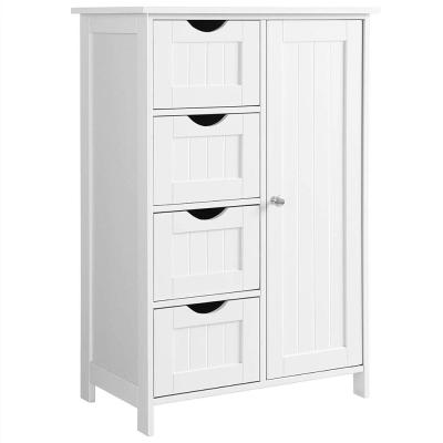 China Modern Large White Slim Storage Cabinet Bathroom Drawers Furniture Wooden Cabinet for sale