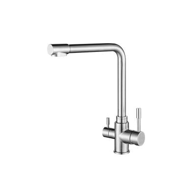 China High Quality Sense Faucets Wall Mount Two Heads Fancy Handle Wall Mounted Water Faucet Kitchen Mixer Mixer for sale