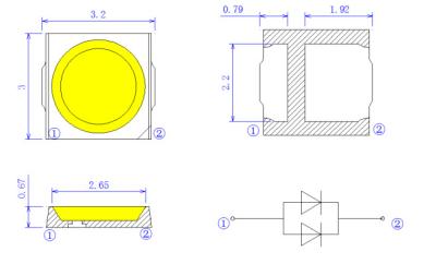 China Multi Color High Lumen 36v 30ma 180lm 3030 Led Chip Rgb For Sports Lamp for sale