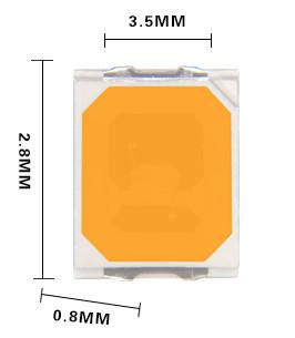 중국 Bright 3V 2835 Red Led Chip For Warning Lights 판매용