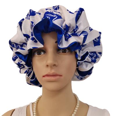 China Reversible Image Hot Sale Zeta Phi Beta Hair Sleep Bonnet Satin Double Layers Bonnet for sale