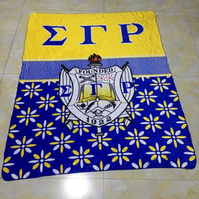 China High Quality Custom Sublimation Print PASSION Sigma Rho Gamma Blanket for sale