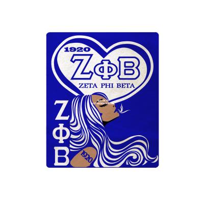 China 5x6ft HEATER high quality custom sublimation printing Zeta Phi Beta royal blue and white 1920 Greek letters cover design 1 for sale