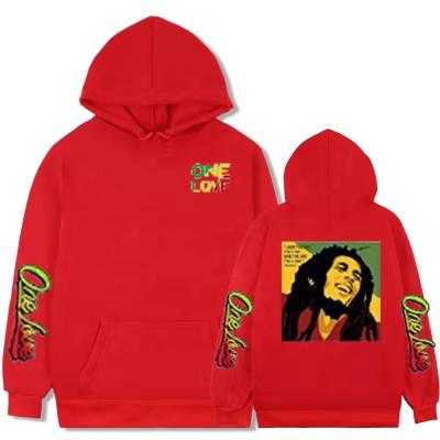 China Hot Cheap Bob Marley 100% Polyester Oversized Men Anti-wrinkle Logo Printing Hoodies Custom Made for sale