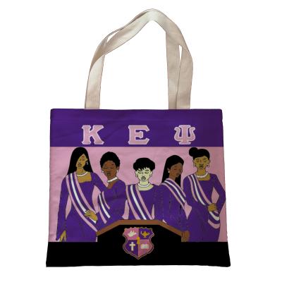 China High Quality Double Handled Double Sided Printing 16*14 Polyester Inches KEY Sorority 2011 Tote Bag for sale