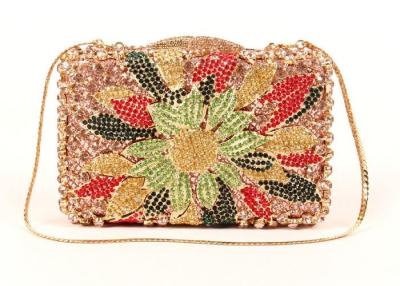 China Multi Color Crossbody Stone Clutch Bag Diamond Gold Pu Lining For Women for sale