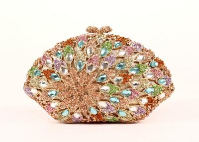 China Full Crystal Glitter Clutch Bag , Bronze Clutch Bag For Dinner Party for sale