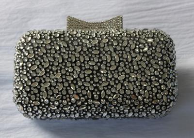 China Bolsos de tarde moldeados negros del diamante artificial de las mujeres brillantes para el partido de las correas en venta