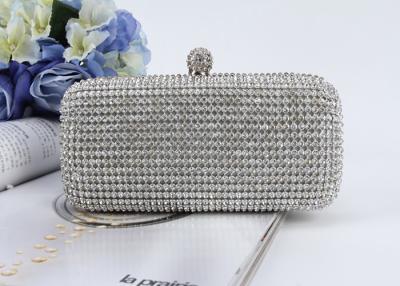 China Gorgeous Acrylic Diamond Silver Mesh Evening Bags For Dinner Party for sale