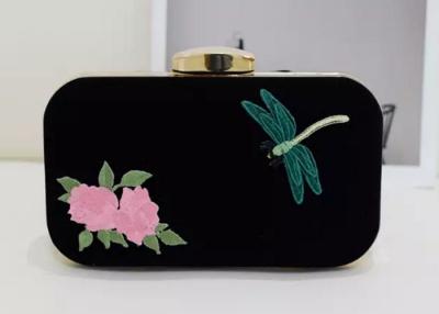 China Retro Peony Flower Embroidered Shoulder Bag , Dragonfly Pattern Personalised Clutch Bag for sale