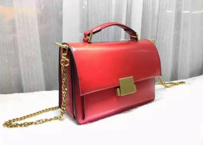 China Mini Style Red Color Womens Shoulder Handbags With Handle , Genuine Cow Leather for sale