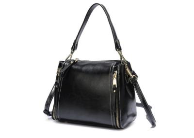 China Korean Style Oil Wax Cowhide Handbag , Single Shoulder Oblique Straddle Female Bag for sale