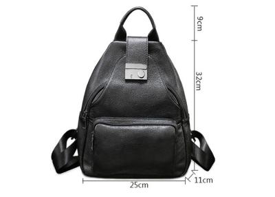 China Der Rucksack-Taschen der zufällige Weinlese-großen Frauen, Rucksack Damen-Solid School Black Leather zu verkaufen