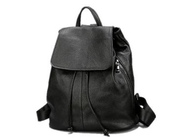 China Durable Large Space Black Color Womens Backpack Bags With Drawstring Closure for sale