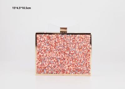 China Las señoras cristalinas del monedero del embrague del color rosado de alta calidad de lujo empaquetan el bolso de la tarde en venta