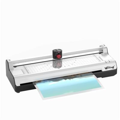 China 3 in 1 laminator with paper trimmer and round corner papel para laminador oficina y house, OEM A4, corte de ancho papel 230mm for sale