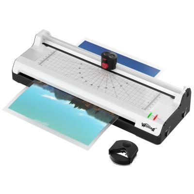 China 3 in 1 Laminator with Paper Trimmer and Round Corner Wanting New Design OL381 A4 Fast Paper Laminator Machine Cold Hot Laminator for sale