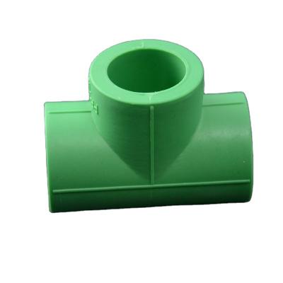 China PPR pipe fittings tee /high quality factory sales 20mm-110mm equal wear-resistance plastic green color anti-aging tee directly for sale