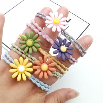 China Fashion Attractive Korean Daisy Small Elastic Hair Band Ladies Hair Ring Elastic Band For Hair Accessories for sale