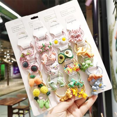 China Fashion Cartoon Elastic Hair Band Multi-design Girl's Attractive Elastic Hair Tie Set For Hair Accessories for sale