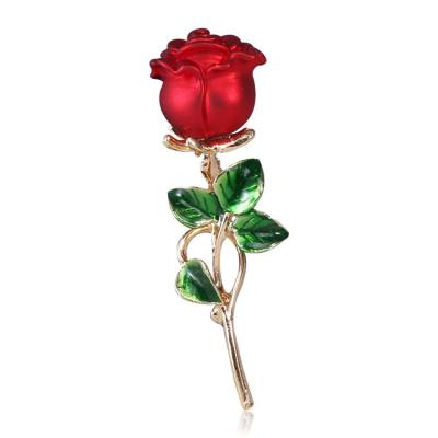 China Wholesale ALLOY rose flower brooch factory shaped luxury brooch for clothing accessories brooch pins for sale