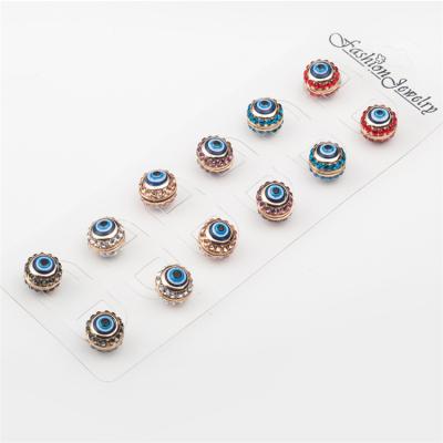 China Wholesale Durable Muslim Hijab Magnet Brooch Turkey Blue Eye Scarf Rhinestone Brooch for sale