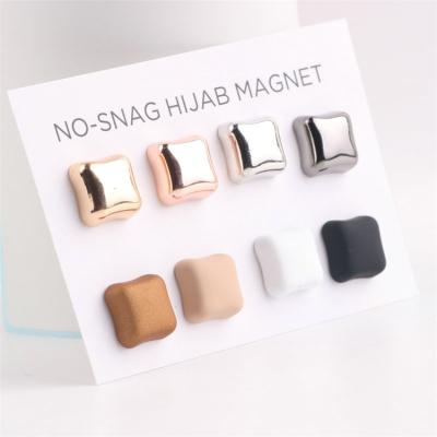 China 2021 Fashion Square Shawl Scarf Alloy Brooch Hijab Magnetic Brooch for sale