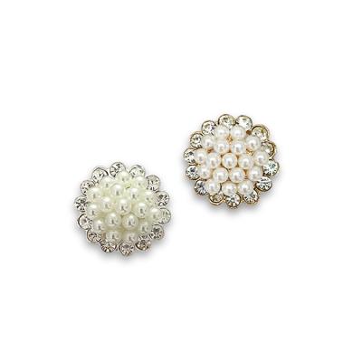 China Viable Wholesale Clothing Accessories Buttons High-Grade Alloy Rhinestone Pearl Buttons Beaded Buttons for sale