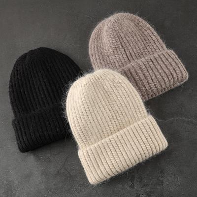 China OEM COMMON unisex woolen sweater slapped knitted cashmere hat Korean fashion candy rabbit hair hat OEM COMMON long for sale