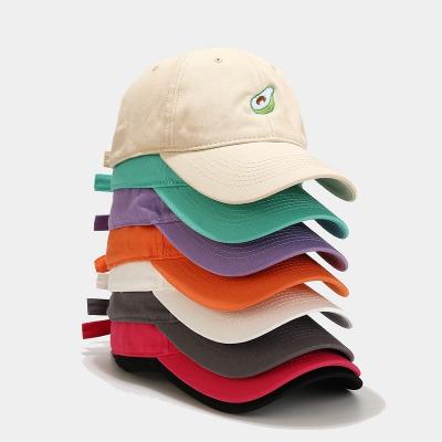 China COMMON Women Cotton Casual Streetwear Baseball Cap Breathable Embroidery Fruit Summer Sun Hat Snapback Cricket Hat for sale