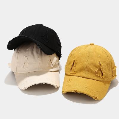 China 2022 COMMON Abrasion Washed Cotton Baseball Cap 2022 Abrasion Washed Cotton Sun Casual Hat Adjustable Plain Snapback Covers Travel Hats for sale