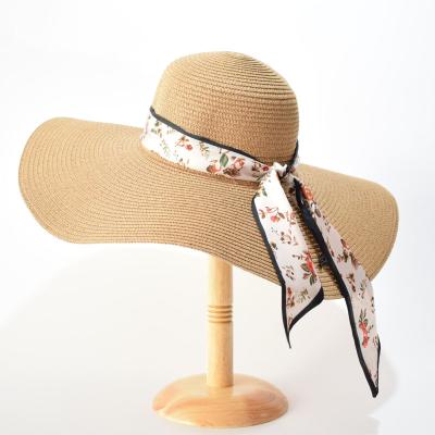 China Summer Sunproof Beach Sun Hat Women Vacation UV Protection Travel Foldable Sun Hat Wide Brim Straw Hat for sale