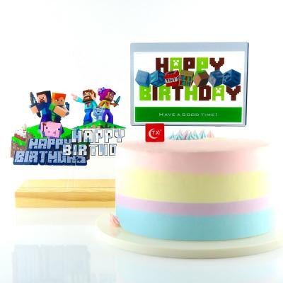 China TX Child or Boy Minecraft Minecraft Acrylic Cake Topper For Minecraft Lego Acrylic Cake Topper For Game Theme Party Supplies Favor Cake Decorations for sale