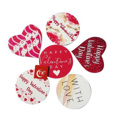 China Happy Valentine's Day Butterfly Disc Cupcake Cakesicle Pop Disc Topper For Dessert Gift Box Decor UV Printing ACRYLIC TX Beautiful for sale