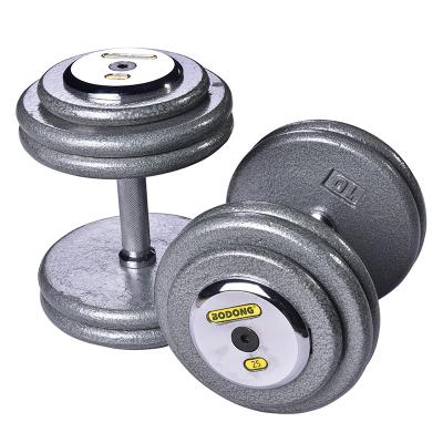 China Durable Gym Equipment Wholesale Round Dumbbell Books Cast Iron Detachable Black Electroplating Dumbbells for sale