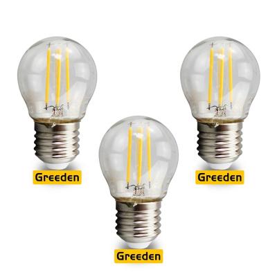 China Residential High Quality AMBER Clear Glass G45 E14 Vintage 3w Led Bulb 2700k 3000k 4000k 6500k Filament Globe Led Bulbs for sale