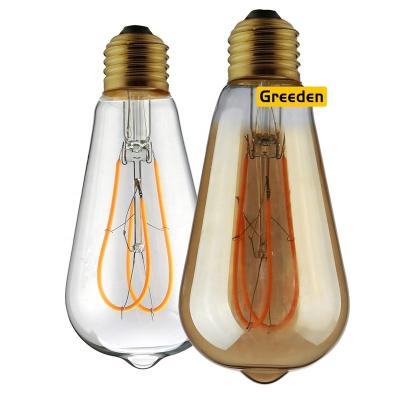 China Residential LED Light Filament Bulb St64 G125 6W 12W E27/B22 1200lm Amber With Ce RoHS EMC Decorate Home for sale