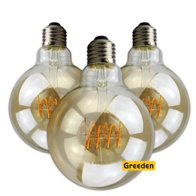 China Residential VINTAGE G125 EDISON GOLD LED FILAMENT SPIRAL BULB CE ROHS ETL for sale