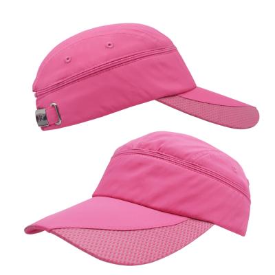 China Plain COMMON Wholesale Sun Visor Baseball Cap Zipper Dry Fit BSCI Hat With Logo Custom Women's Baseball Cap Fashion Hat for sale