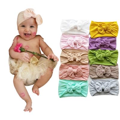 China Durable Hot New Boho Children's Hair Band Baby Nylon Bowknot Wide Headband for sale