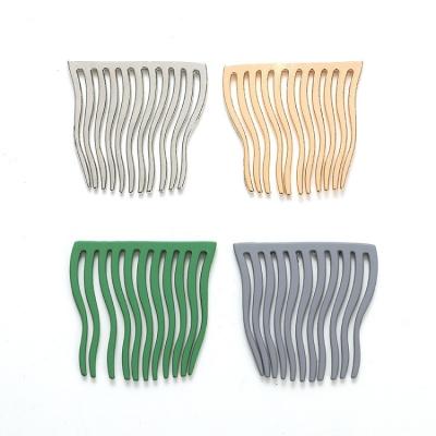 China Fashion New Hair Accessories Minimalist Insert Comb Twisted Headdress Paint Comb Student Color Rubber Hairpin for sale