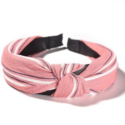 China Hot-selling Durable Fabric Hair Striped Band, Wide Side Knotted Hair Band, Fashionable Soft Hair Accessories for sale